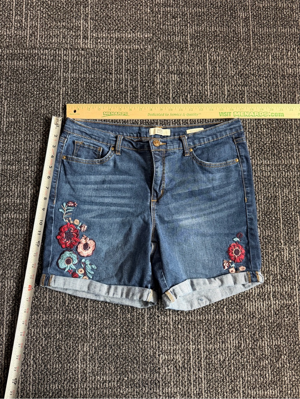 Women's Vintage American Blues Bestie Short Floral Embroidery Size 10